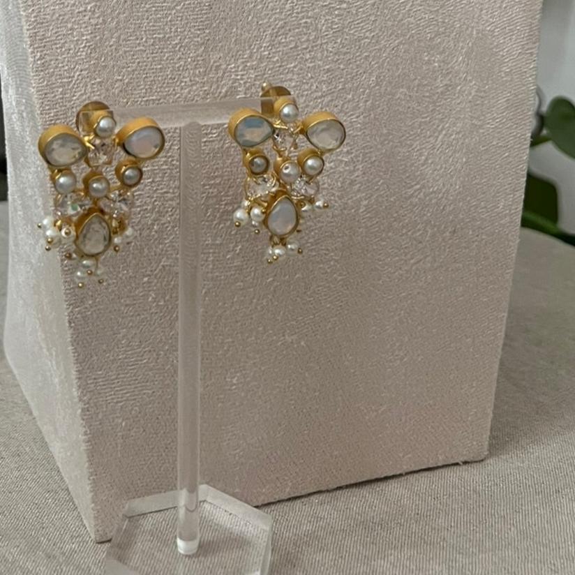 Opalite Stones, Sparkling Swarovski, and Lustrous Pearls - Item i