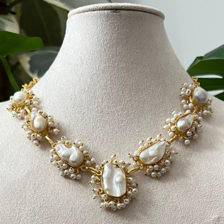 Pearls on Pearls, a Beautiful cord of Freshwater Pearls - Item Q