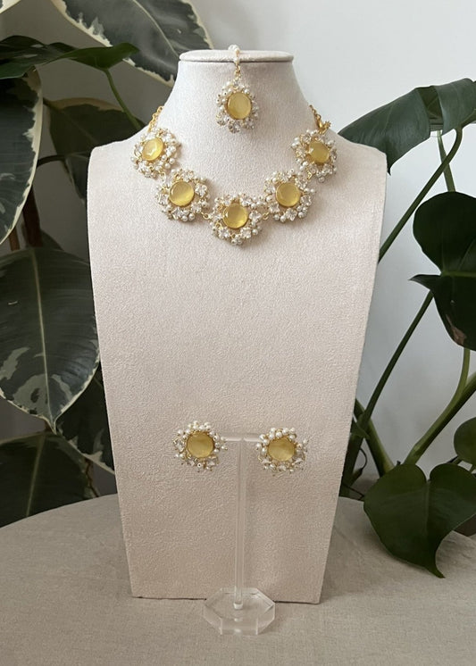 Citrine Semi-Precious Stones Encircled by Swarovski & Pearls - Item 2