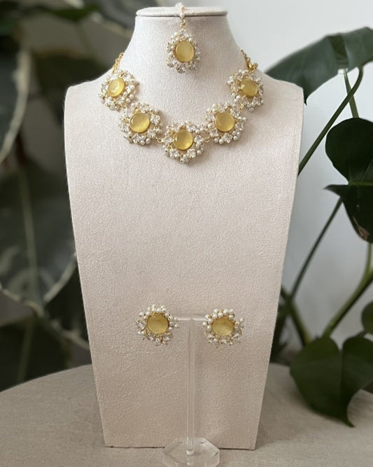 Citrine Semi-Precious Stones Encircled by Swarovski & Pearls - Item 2