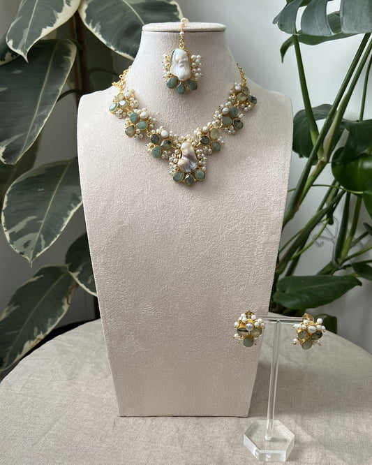 Natural Amazonite Stones, Lustrous Freshwater & Baroque Pearls
