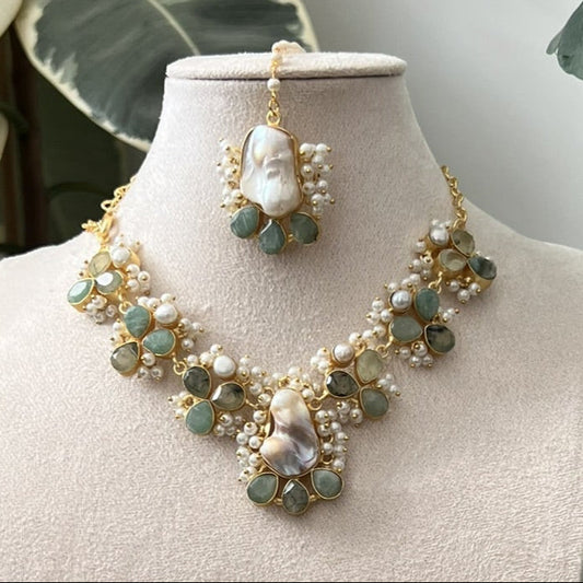 Natural Amazonite Stones, Lustrous Freshwater & Baroque Pearls