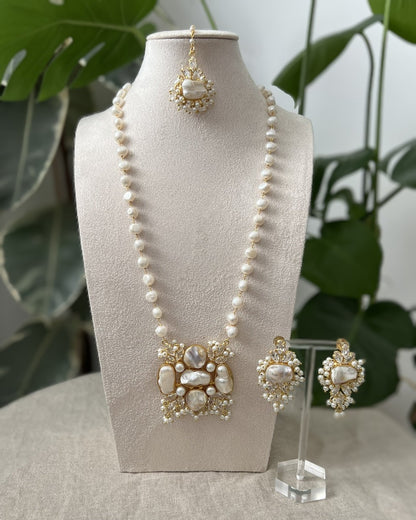 Pearl Mala Set Beads of Freshwater Pearls combined with Baroque Pearl &amp; Swarovski